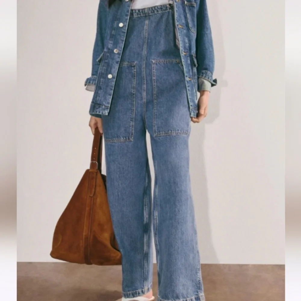 Everlane The Gardener Overalls in Blue Denim Size XL - Picture 3 of 6